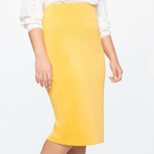 NWT Elloqui Mustard Neoprene Pencil Skirt 22W